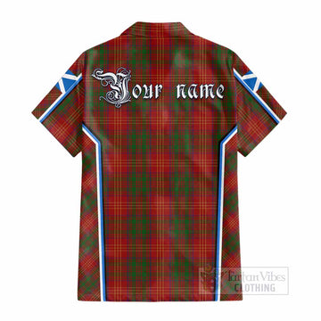Burns Tartan Crest Cotton Hawaiian Shirt Scotland Coat of Arm Flag Style - Tartan Vibes Clothing