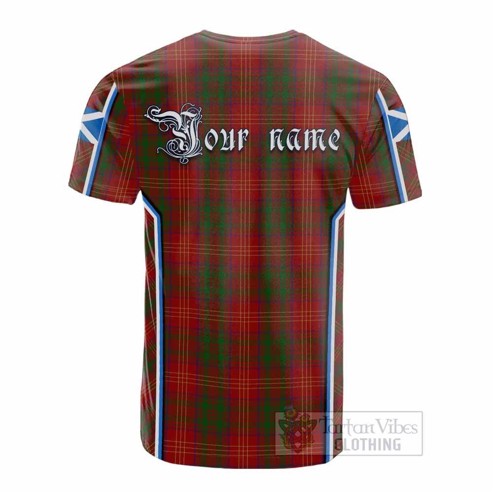 Burns Tartan Crest Cotton T-shirt Scotland Coat of Arm Flag Style - Tartan Vibes Clothing