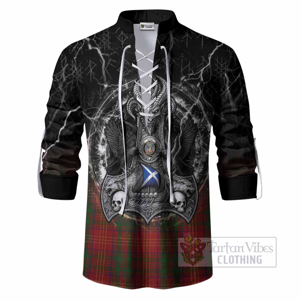 Burns Tartan Crest Ghillie Shirt Celtic Odin's Raven Legacy