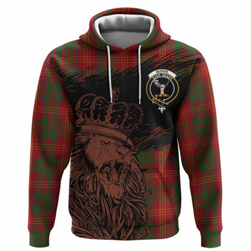 Burns Tartan Crest Hoodie Crowned Lion Heritage Style