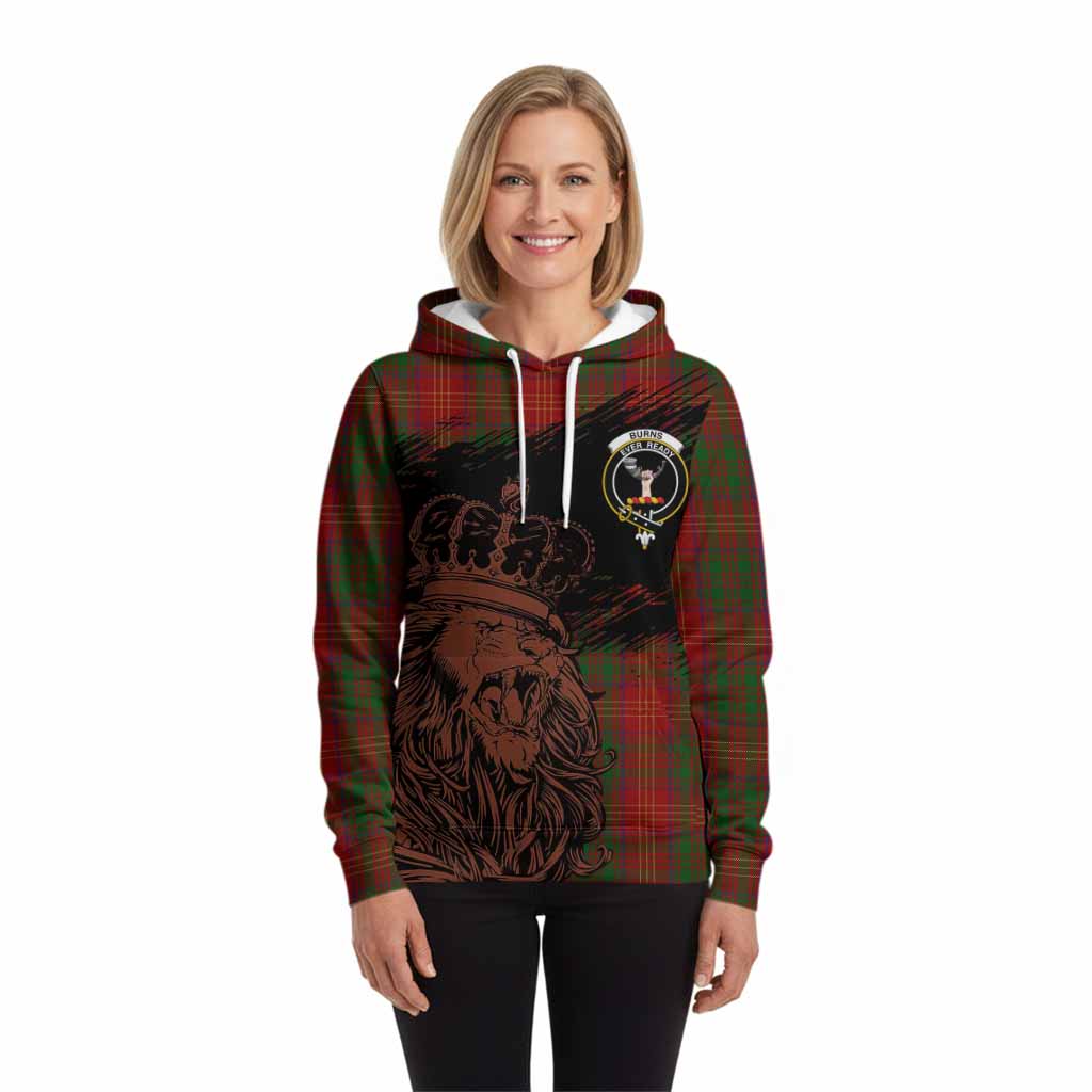 Burns Tartan Crest Hoodie Crowned Lion Heritage Style