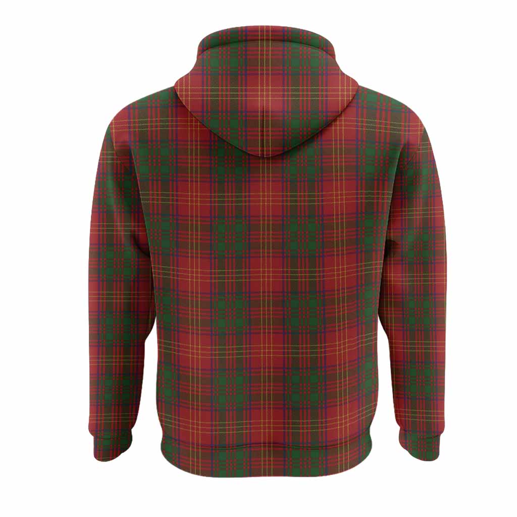 Burns Tartan Crest Hoodie Ferocious Lion Style