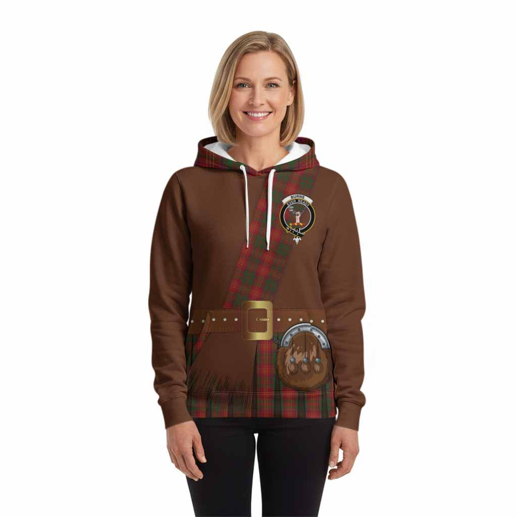 Burns Tartan Crest Hoodie Kilt Costume Style