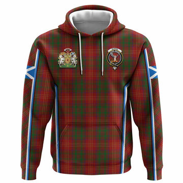 Burns Tartan Crest Hoodie Scotland Coat of Arm Flag Style