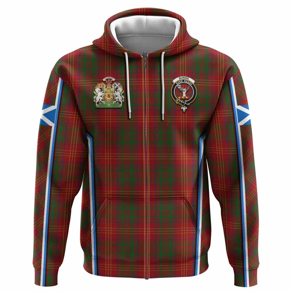 Burns Tartan Crest Hoodie Scotland Coat of Arm Flag Style - Tartan Vibes Clothing
