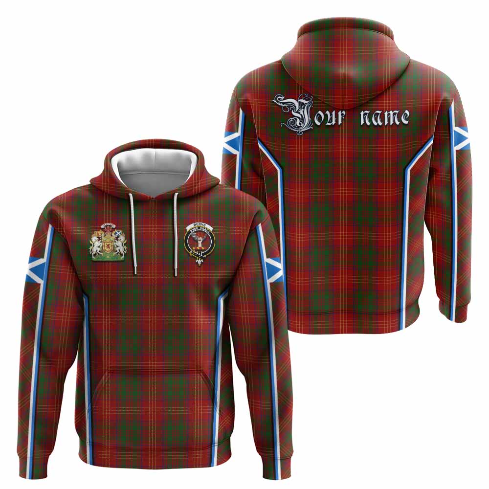 Burns Tartan Crest Hoodie Scotland Coat of Arm Flag Style - Tartan Vibes Clothing