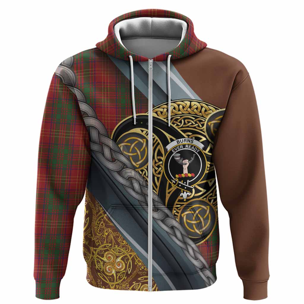 Burns Tartan Crest Hoodie Scottish Triskele Celtic