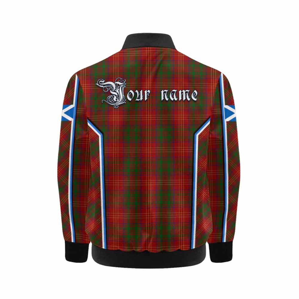Burns Tartan Crest Kid Bomber Jacket Scotland Coat of Arm Flag Style - Tartan Vibes Clothing