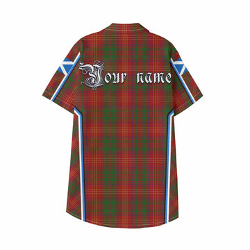 Burns Tartan Crest Kid Hawaiian Shirt Scotland Coat of Arm Flag Style