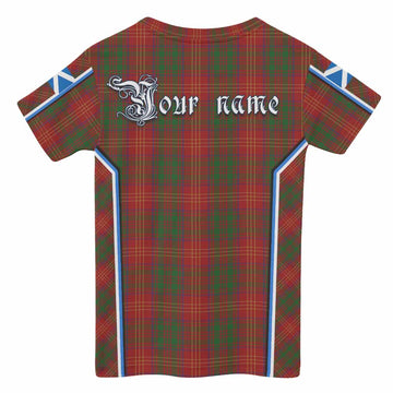 Burns Tartan Crest Kid T-shirt Scotland Coat of Arm Flag Style