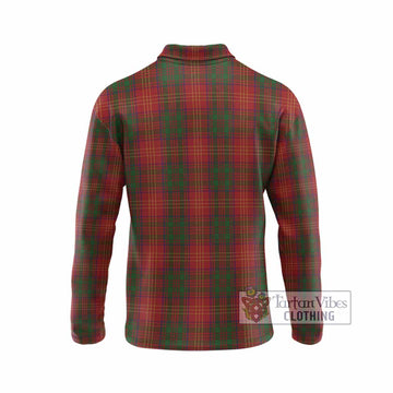 Burns Tartan Crest Long Sleeve Polo Shirt Ferocious Lion Style