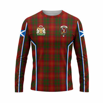 Burns Tartan Crest Long Sleeve T-Shirt Scotland Coat of Arm Flag Style - Tartan Vibes Clothing