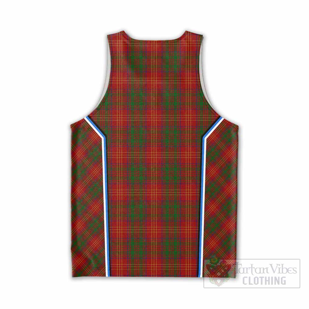 Burns Tartan Crest Men Tank Top Scotland Coat of Arm Flag Style - Tartan Vibes Clothing