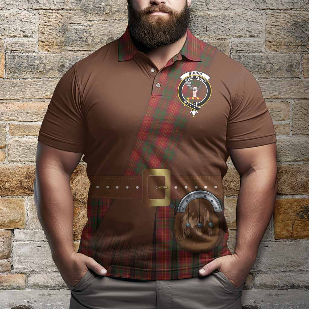 Burns Tartan Crest Polo Shirt Kilt Costume Style