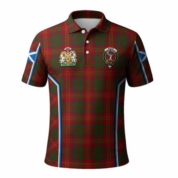 Burns Tartan Crest Polo Shirt Scotland Coat of Arm Flag Style - Tartan Vibes Clothing