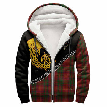 Burns Tartan Crest Sherpa Hoodie Legendary Dragon Knot Half Style