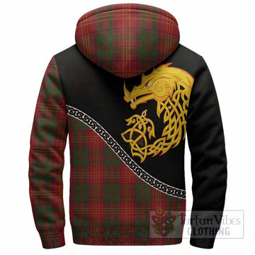 Burns Tartan Crest Sherpa Hoodie Legendary Dragon Knot Half Style