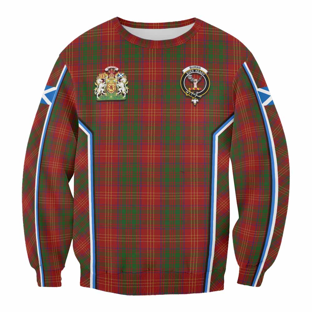 Burns Tartan Crest Sweatshirt Scotland Coat of Arm Flag Style - Tartan Vibes Clothing