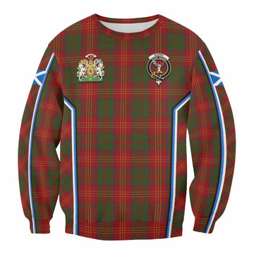 Burns Tartan Crest Sweatshirt Scotland Coat of Arm Flag Style