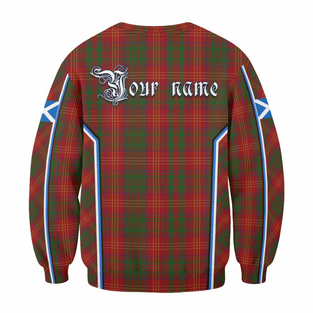 Burns Tartan Crest Sweatshirt Scotland Coat of Arm Flag Style - Tartan Vibes Clothing