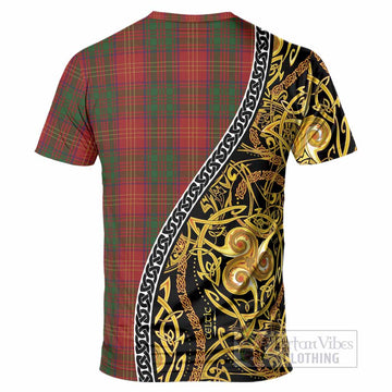 Burns Tartan Crest T-Shirt Celtic Knot and Triple Trickle Spiral Symbols
