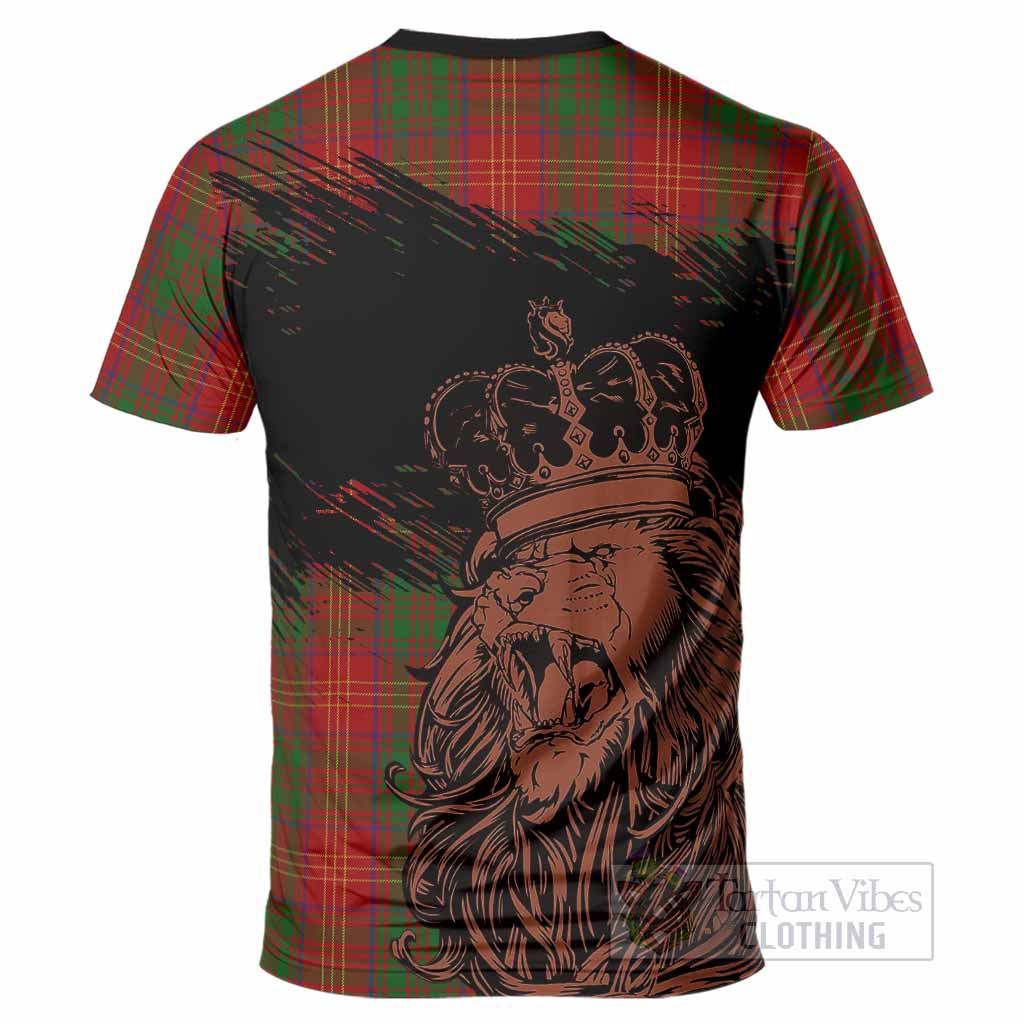 Burns Tartan Crest T-Shirt Crowned Lion Heritage Style