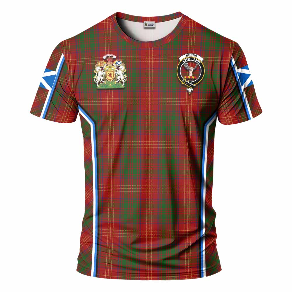 Burns Tartan Crest T-shirt Scotland Coat of Arm Flag Style - Tartan Vibes Clothing