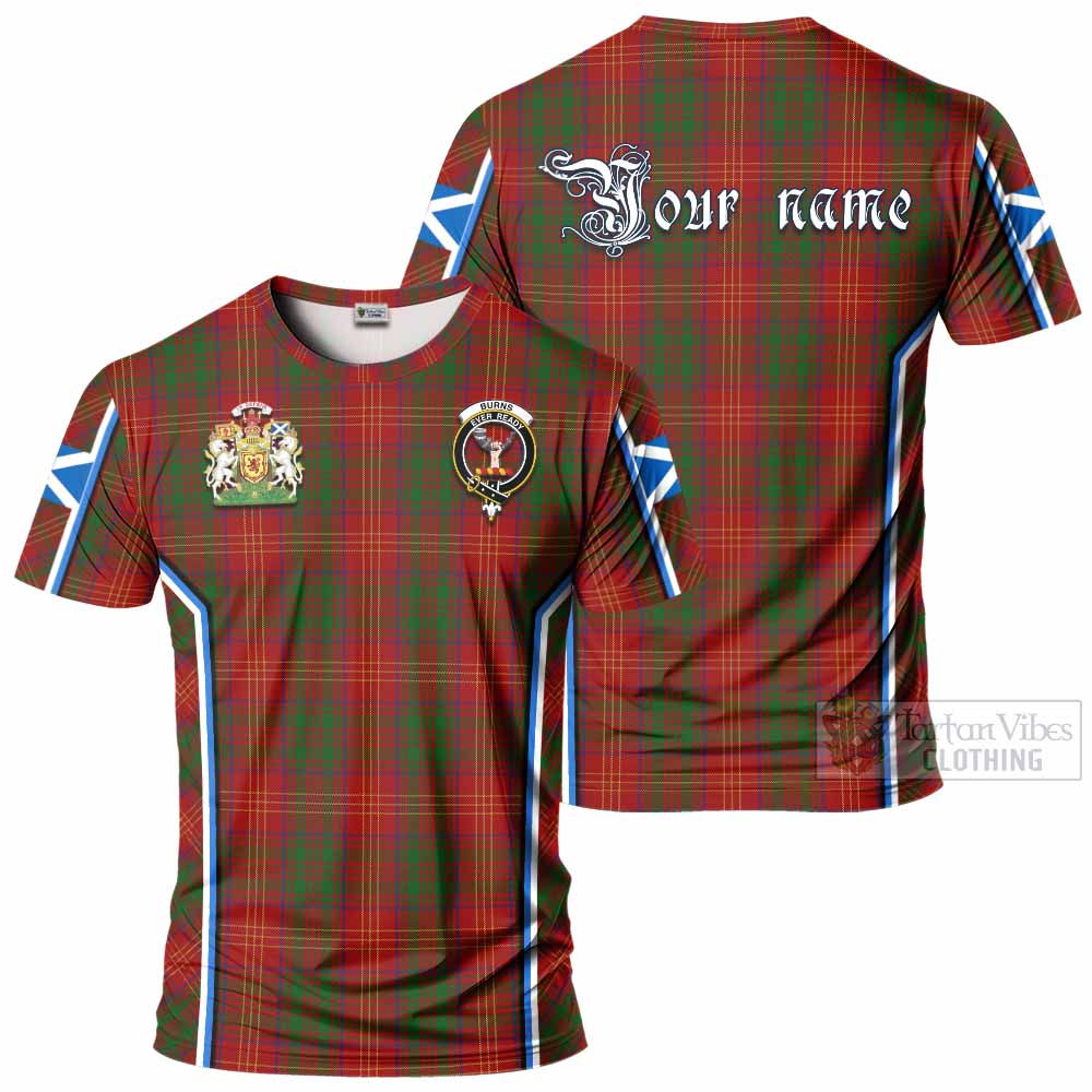 Burns Tartan Crest T-shirt Scotland Coat of Arm Flag Style - Tartan Vibes Clothing