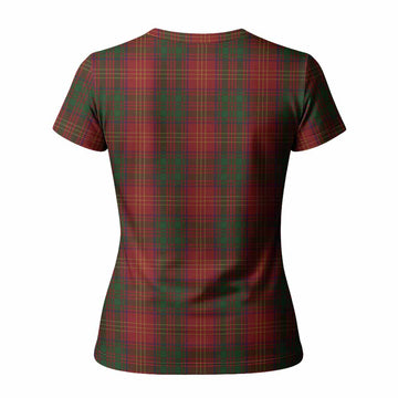 Burns Tartan Crest Women T shirt Ferocious Lion Style