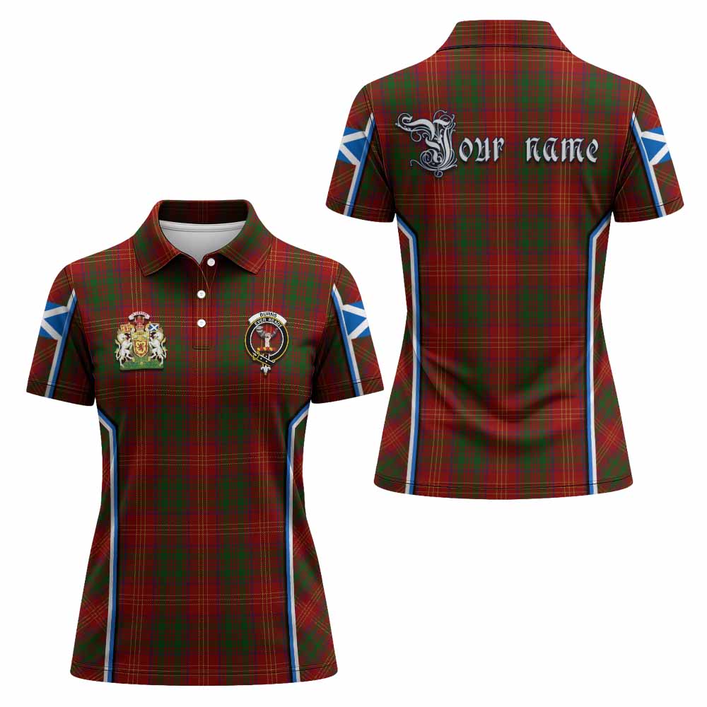 Burns Tartan Crest Women's Polo Shirt Scotland Coat of Arm Flag Style - Tartan Vibes Clothing