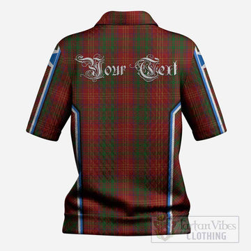 Burns Tartan Crest Women’s Polo Sweater Top Scotland Coat of Arm Flag Style