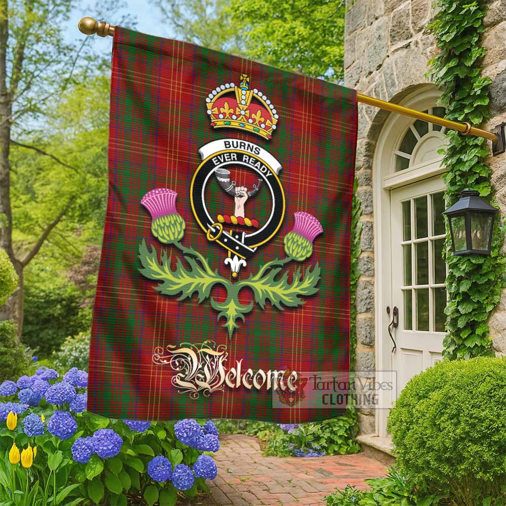 Burns Tartan Family Crest Garden Flag Royal Thistle Welcome Style - Tartan Vibes Clothing