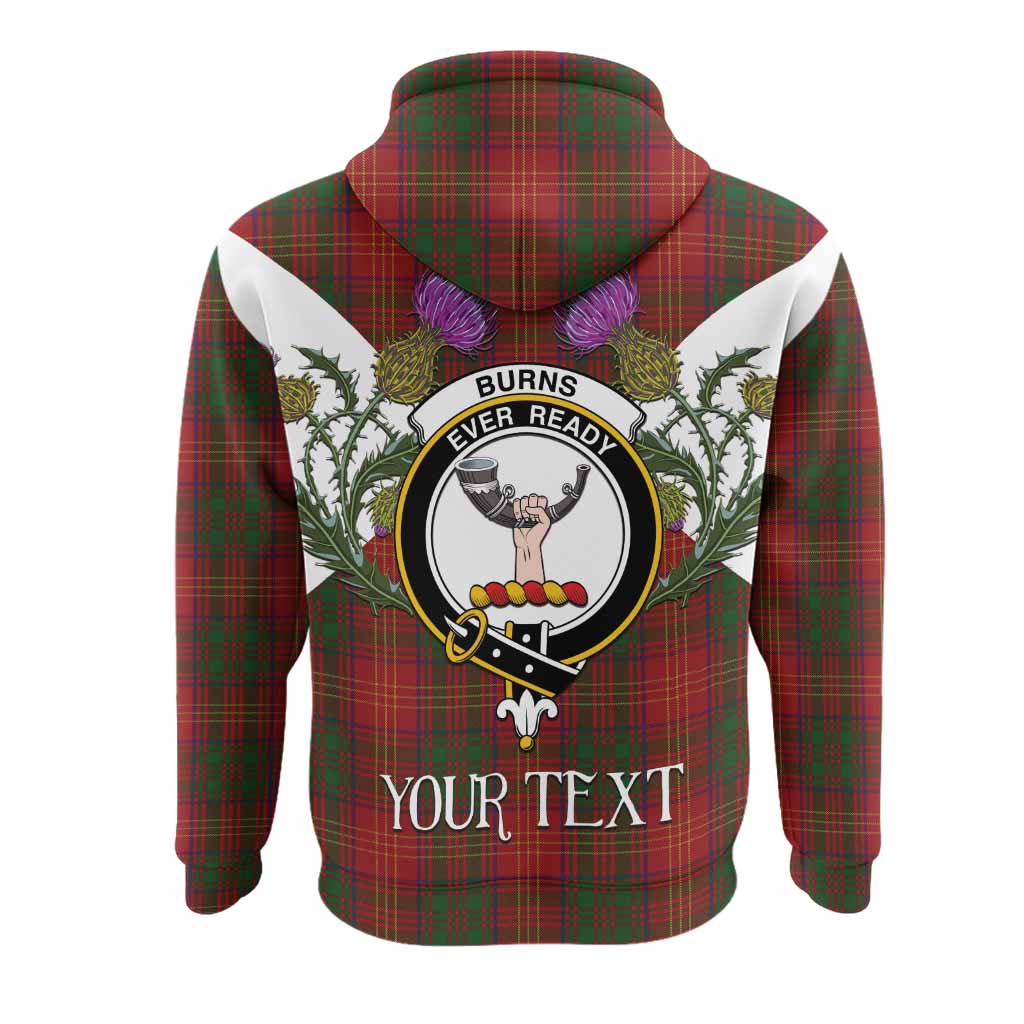Burns Tartan Family Crest Hoodie Scottish Burns Night Thistle Floral