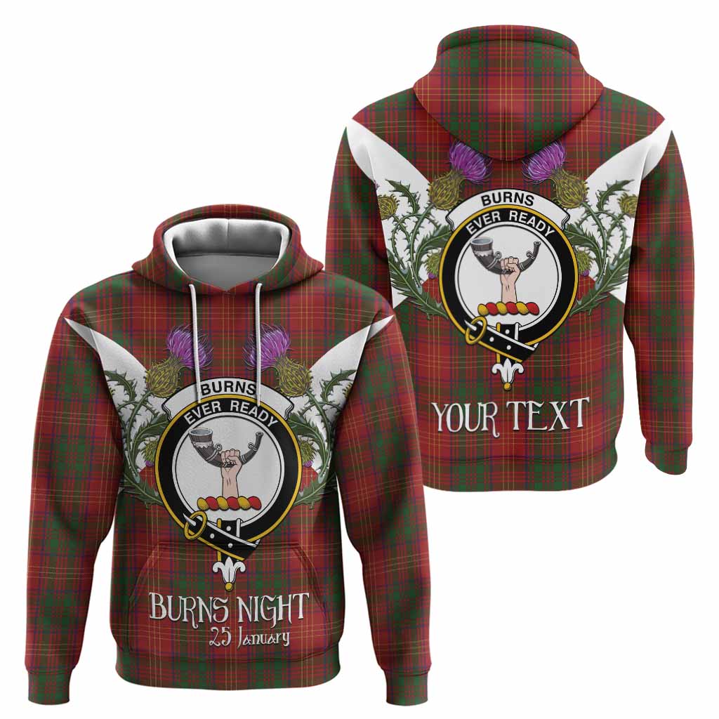Burns Tartan Family Crest Hoodie Scottish Burns Night Thistle Floral