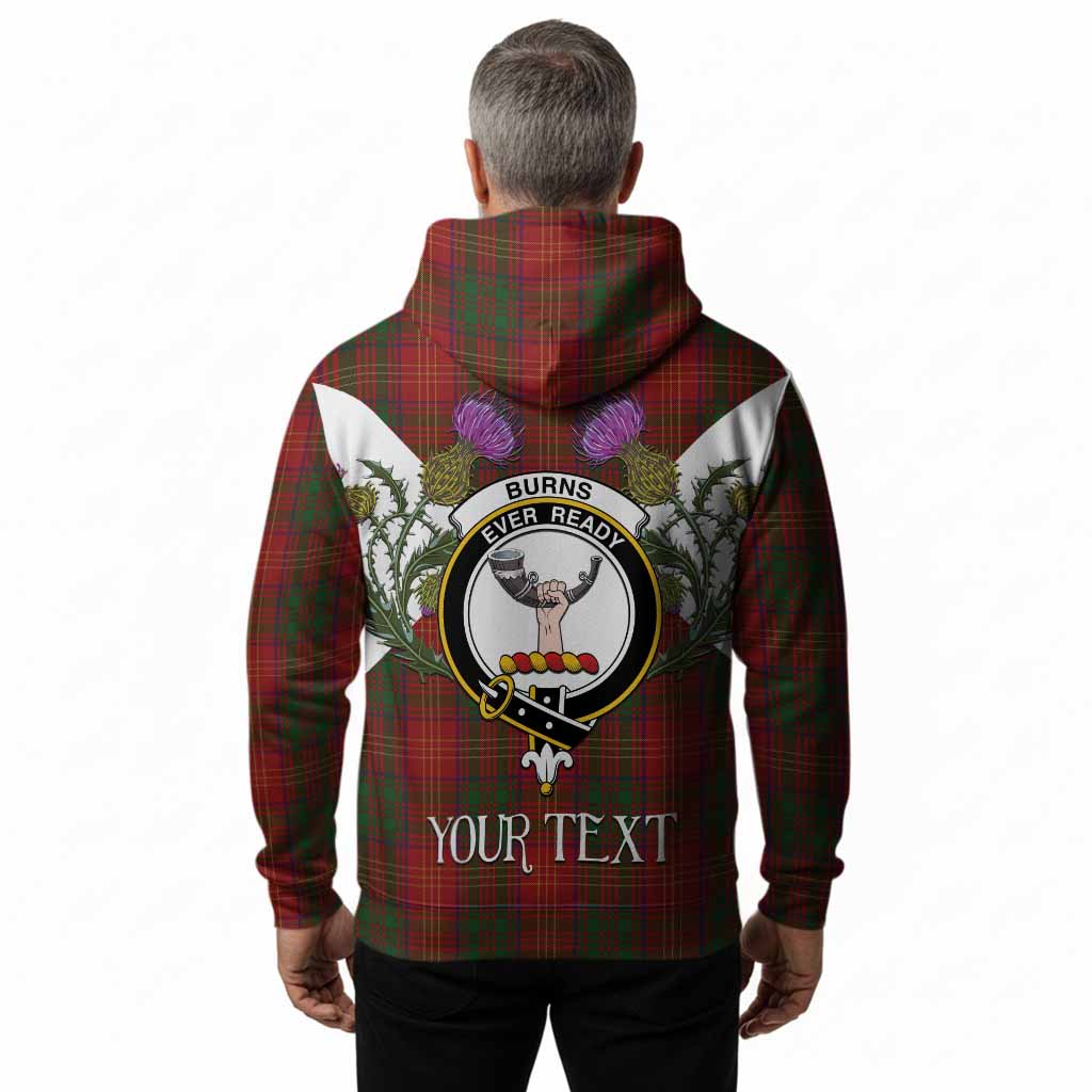 Burns Tartan Family Crest Hoodie Scottish Burns Night Thistle Floral