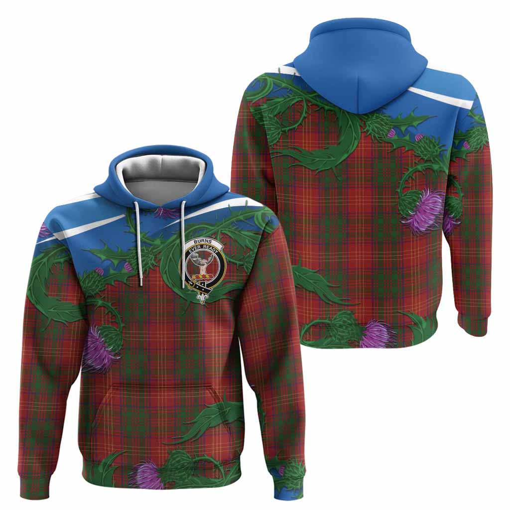 Burns Tartan Family Crest Hoodie Thistle in Minimalism