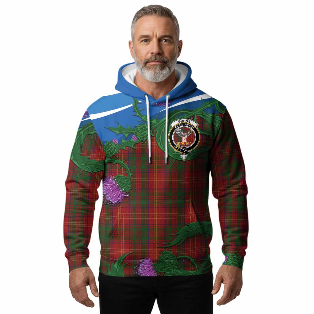 Burns Tartan Family Crest Hoodie Thistle in Minimalism