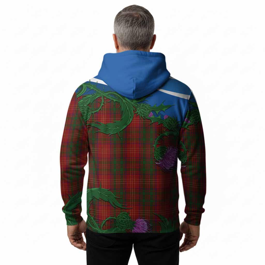 Burns Tartan Family Crest Hoodie Thistle in Minimalism