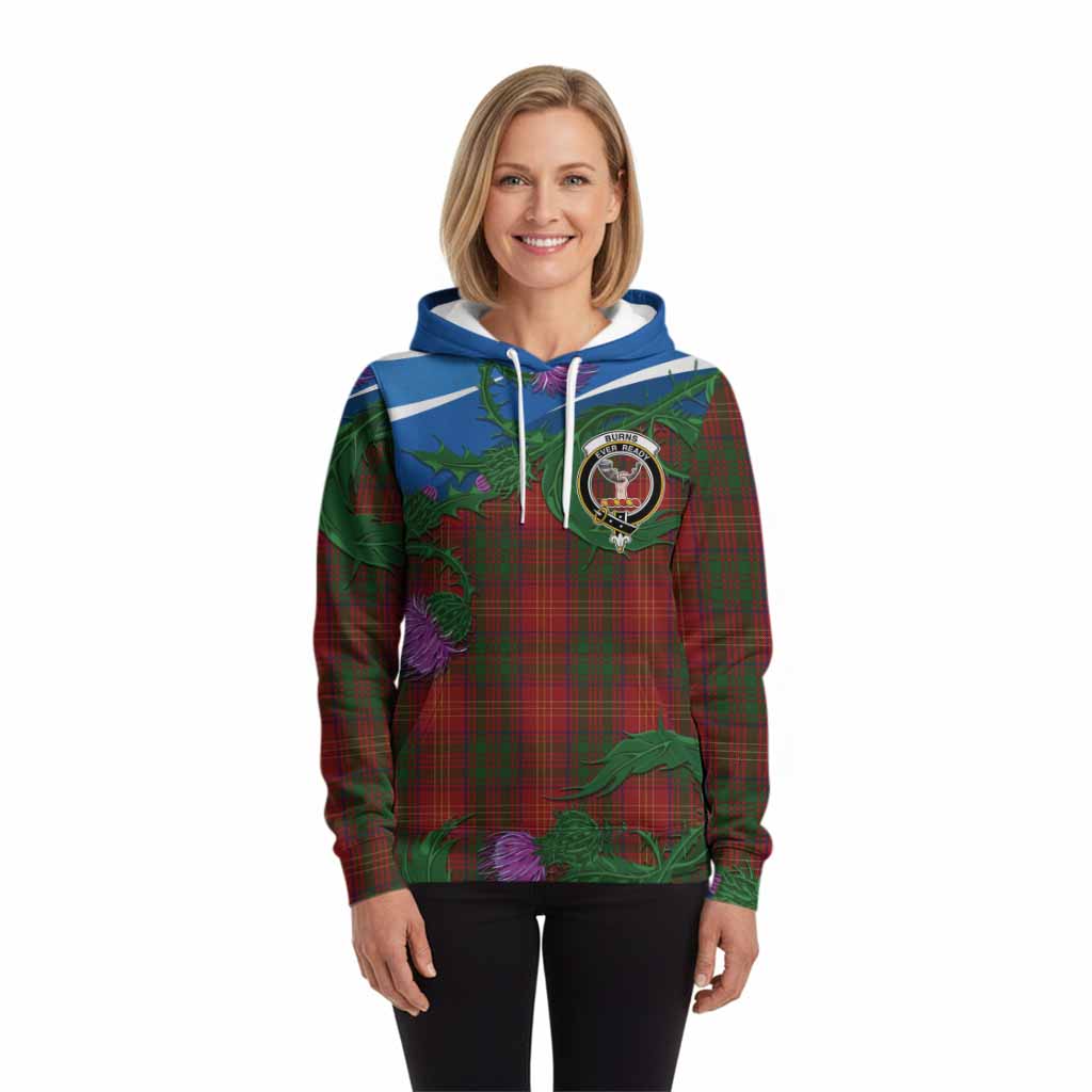 Burns Tartan Family Crest Hoodie Thistle in Minimalism