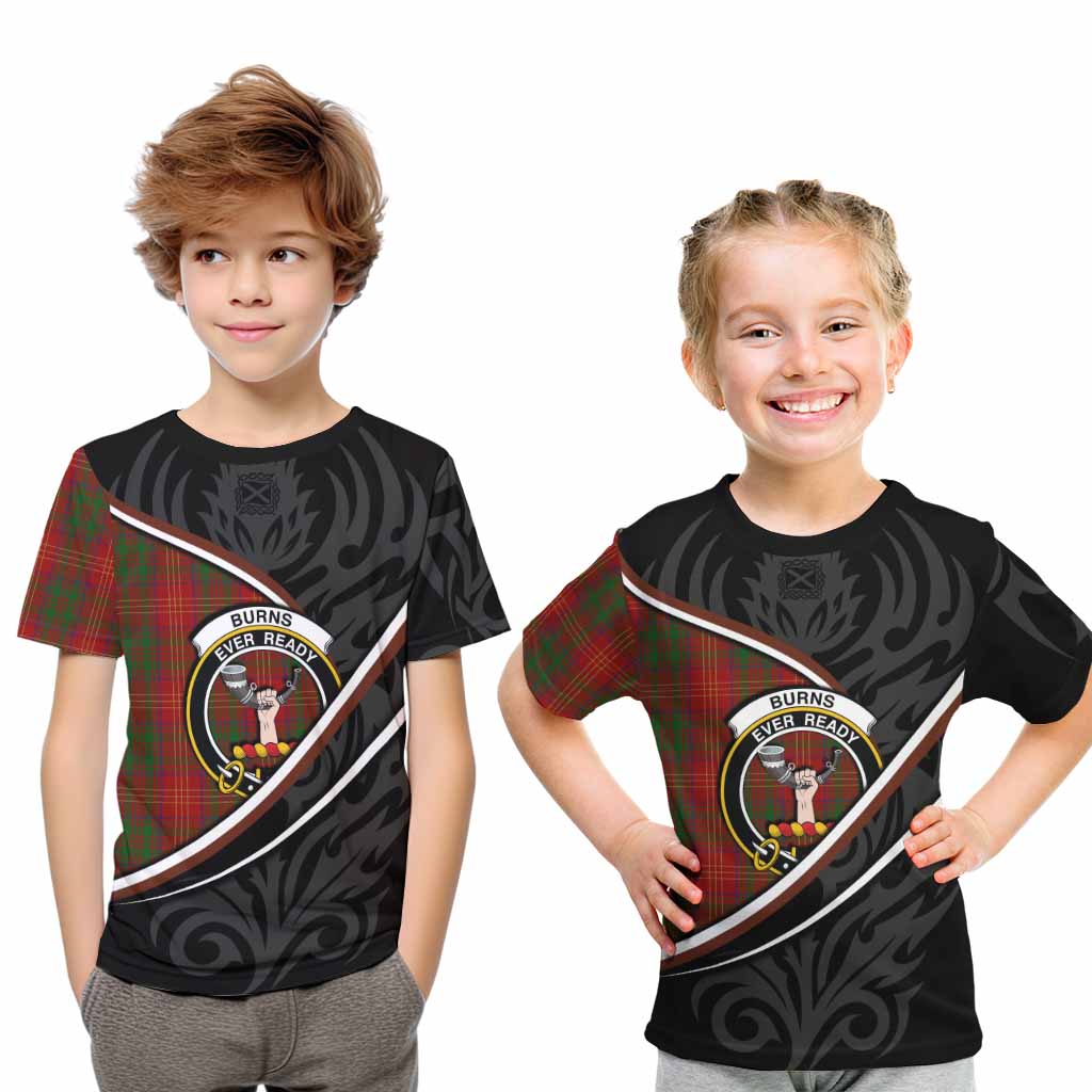Burns Tartan Family Crest Kid T-shirt Celtic Scottish Thistle Floral - Tartan Vibes Clothing