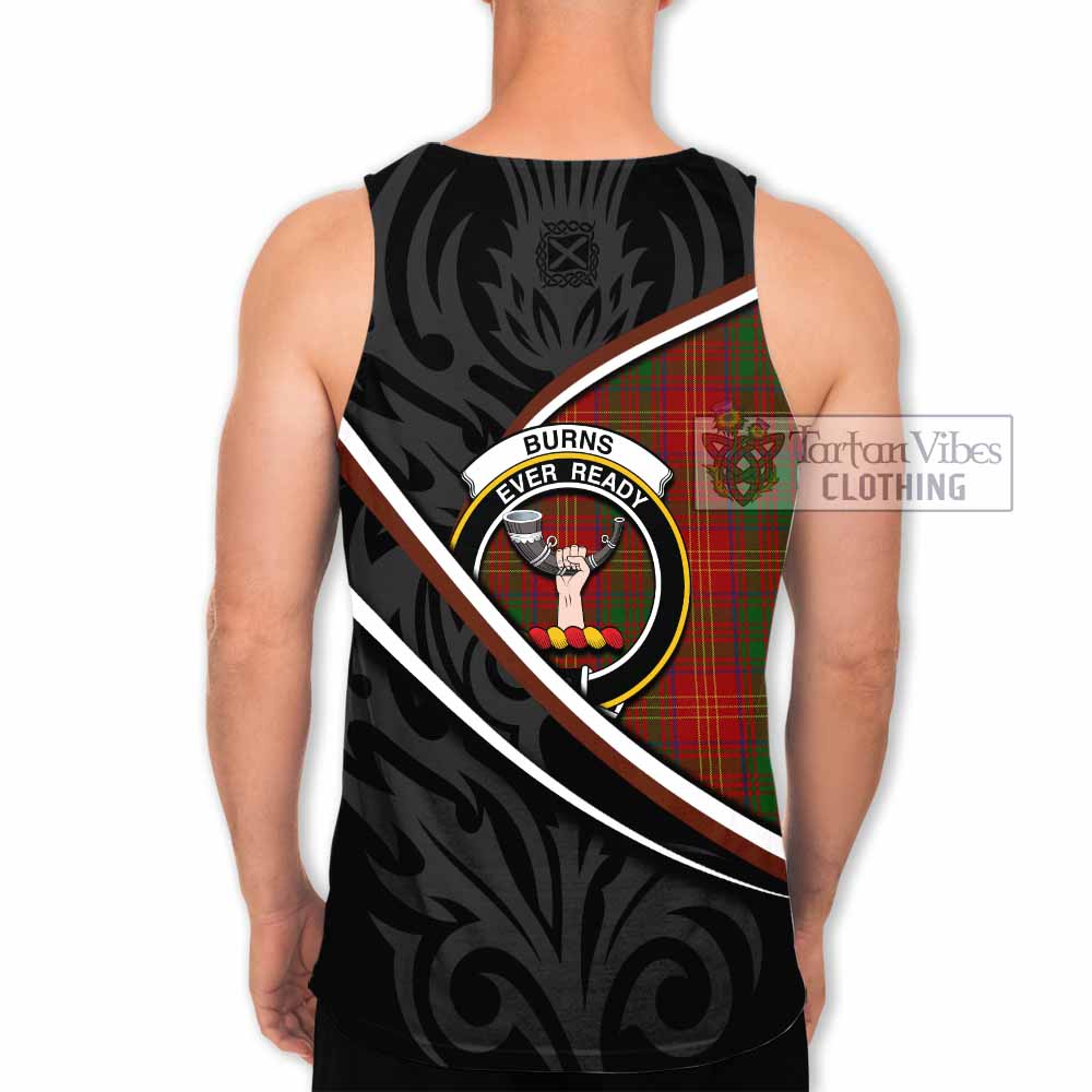 Burns Tartan Family Crest Men Tank Top Celtic Scottish Thistle Floral - Tartan Vibes Clothing