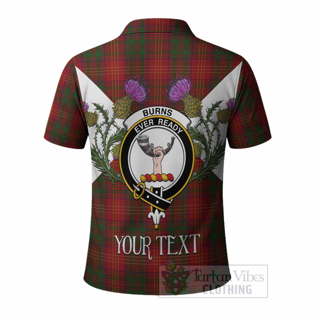 Burns Tartan Family Crest Polo Shirt Scottish Burns Night Thistle Floral