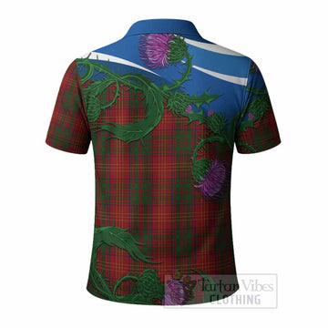Burns Tartan Family Crest Polo Shirt Thistle in Minimalism
