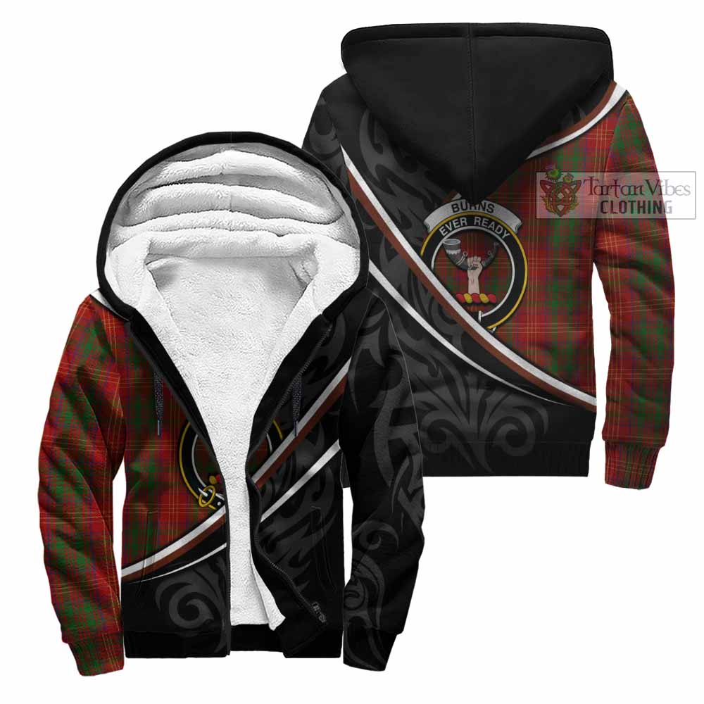 Burns Tartan Family Crest Sherpa Hoodie Celtic Scottish Thistle Floral - Tartan Vibes Clothing