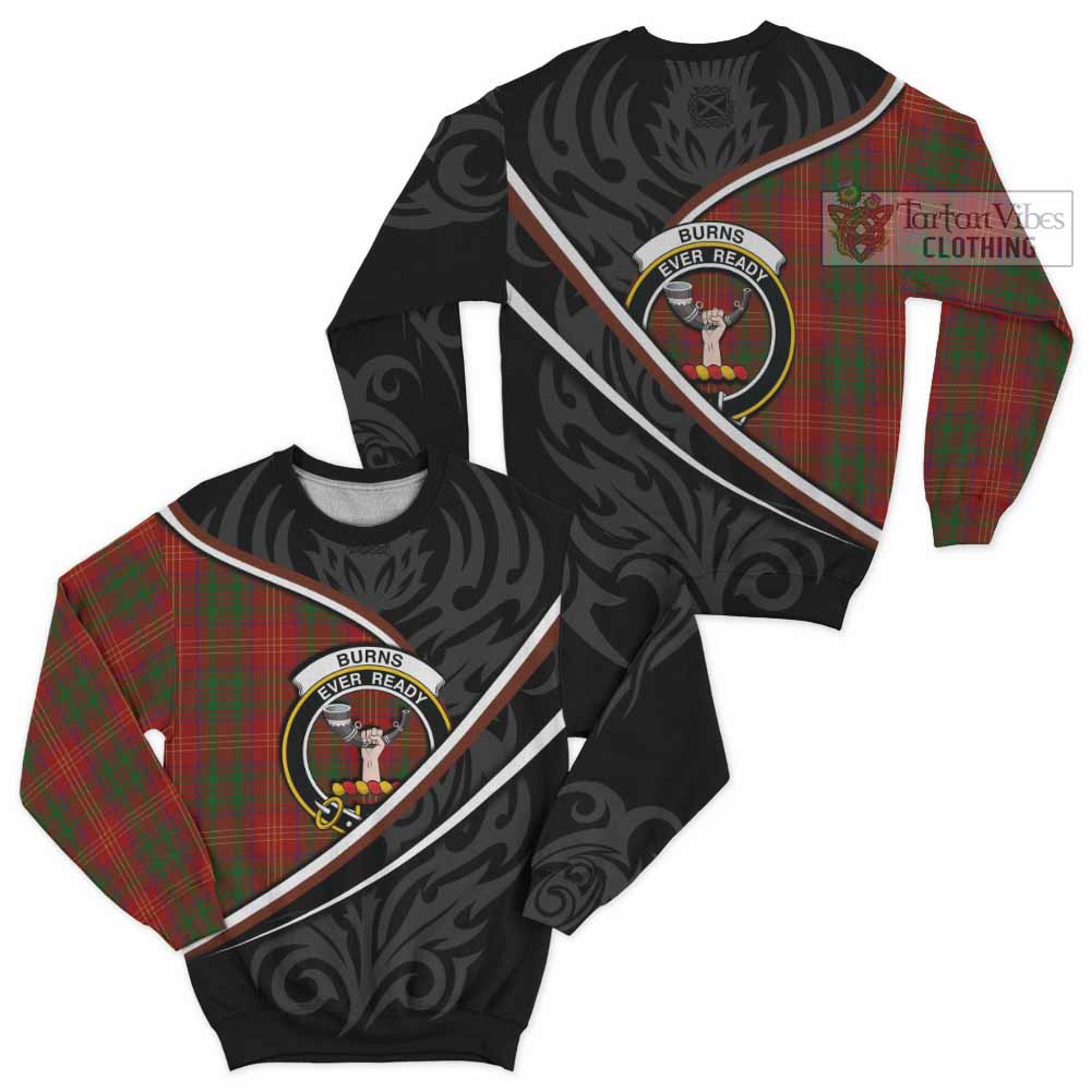 Burns Tartan Family Crest Sweatshirt Celtic Scottish Thistle Floral - Tartan Vibes Clothing