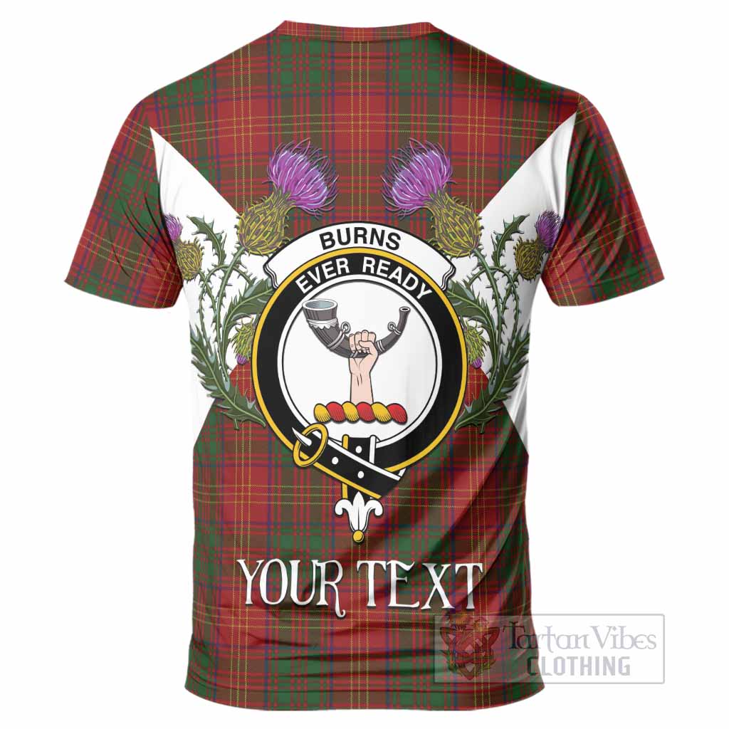 Burns Tartan Family Crest T-Shirt Scottish Burns Night Thistle Floral