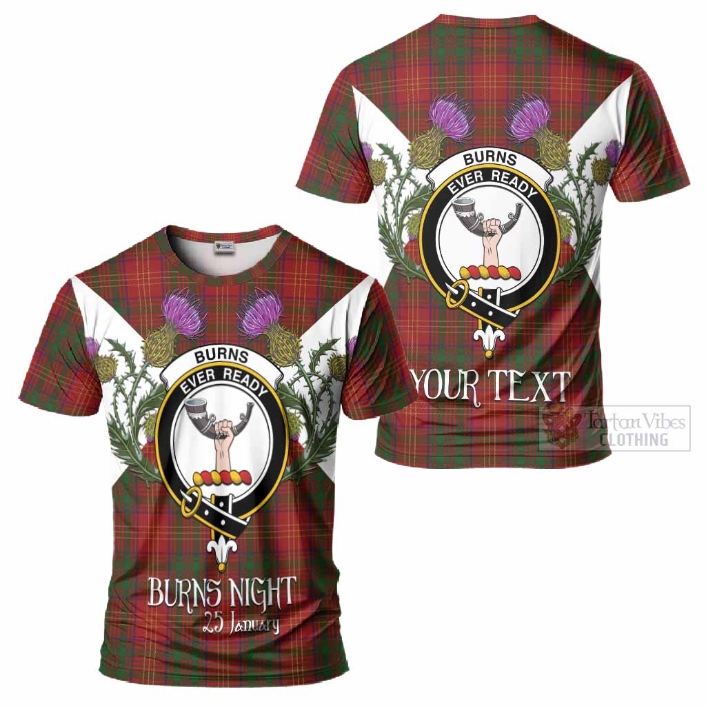 Burns Tartan Family Crest T-Shirt Scottish Burns Night Thistle Floral