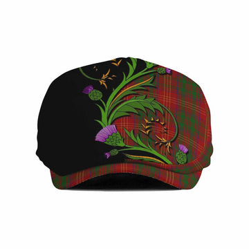 Burns Tartan Flat Cap, Jeff Cap Scottish Thistle Pride Heritage Art