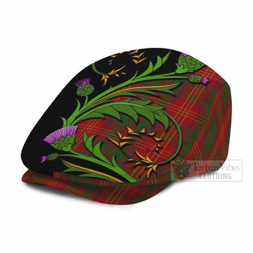 Burns Tartan Flat Cap, Jeff Cap Scottish Thistle Pride Heritage Art