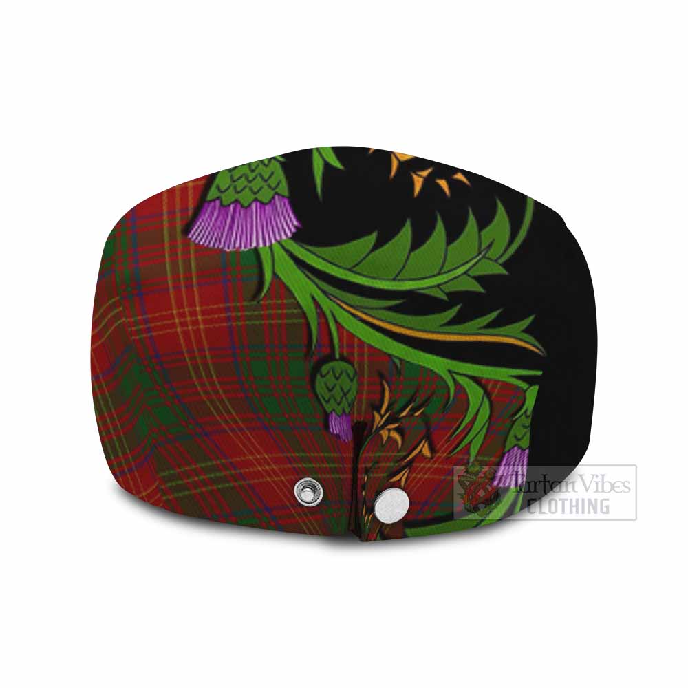 Burns Tartan Flat Cap, Jeff Cap Scottish Thistle Pride Heritage Art - Tartan Vibes Clothing